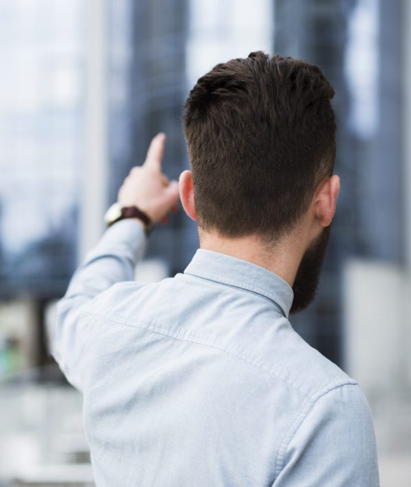 rear-view-young-businessman-pointing-finger